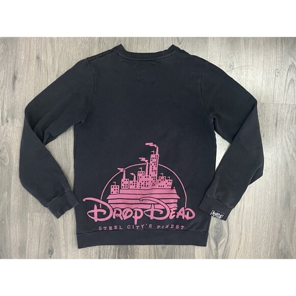 Drop Dead Clothing Disney Zombie Mickey Crewneck Sweatshirt Small Black - Fade? - Picture 6 of 8